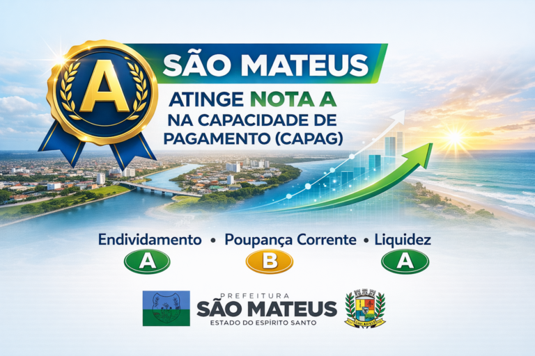 São Mateus alcança nota máxima em capacidade de pagamento e fortalece gestão fiscal