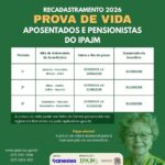 Recadastramento IPAJM: convocação não recadastrados aniversariantes de janeiro a abril; prazo até 31 de maio